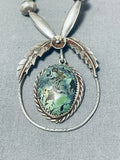 Superb Vintage Native American Navajo Pilot Mountain Turquoise Sterling Silver Necklace-Nativo Arts