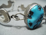 Eye-catching Vintage Native American Navajo Sleeping Beauty Turquoise Sterling Silver Bracelet-Nativo Arts