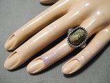 Important Vintage Native American Navajo #8 Turquoise Sterling Silver Ring Old-Nativo Arts