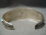 Incredible Vintage Native American Navajo Chunky Turquoise Sterling Silver Bracelet Old-Nativo Arts