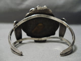 Incredible Vintage Native American Navajo Domed Pearl Sterling Silver Leaf Bracelet Old-Nativo Arts