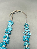 Native American Traditional Vintage Santo Domingo Old Kingman Turquoise Heishi Necklace-Nativo Arts