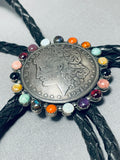 Unique Vintage Native American Navajo Silver Dollar Coin Sterling Silver Bolo-Nativo Arts