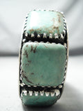 Heavy Vintage Native American Navajo Green Turquoise Sterling Silver Bracelet-Nativo Arts