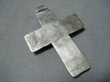 Beautiful Vintage Native American Navajo Turquoise Sterling Silver Cross Pendant Old-Nativo Arts