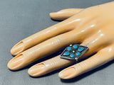 Important Vintage Native American Zuni Turquoise Sterling Silver Ring-Nativo Arts