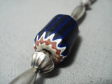 Native American Unique Purple Bead Vintage Sterling Silver Necklace-Nativo Arts