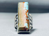 Signed Native American Navajo 8 Turquoise Sterling Silver Ring-Nativo Arts