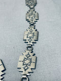 The Finest Vintage Native American Navajo Bear Rug Sterling Silver Hand Tooled Necklace-Nativo Arts