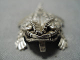 Wonderful Ben Yazzie Native American Navajo Horned Toad Sterling Silver Pin-Nativo Arts