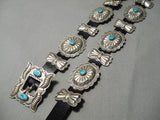 Amazing Vintage Native American Navajo Turquoise Sterling Silver Concho Belt-Nativo Arts