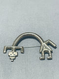 Important Yei Vintage Native American Navajo Sterling Silver Pin Old-Nativo Arts