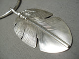 Feather Master Intricate Detailed Native American Navajo Sterling Silver Feather Necklace-Nativo Arts