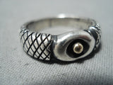 Sensational Navajo Sterling Silver & 14k Gold Band Ring Native American-Nativo Arts