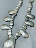 One Of The Most Unique Ever Vintage Native American Navajo Hand Tooled Sterling Silver Necklace-Nativo Arts