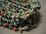 344 Grams Important Modernistic Navajo Native American Jewelry jewelry 'Natural Green Turquoise' Necklace-Nativo Arts