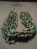 344 Grams Important Modernistic Navajo Native American Jewelry jewelry 'Natural Green Turquoise' Necklace-Nativo Arts