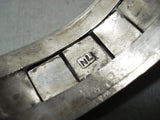 One Of The Best Vintage Native American Navajo Lapis Sterling Silver Bracelet-Nativo Arts