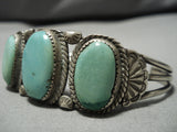 Incredible Vintage Native American Navajo Cerrillos Turquoise Sterling Silver Bracelet Old-Nativo Arts