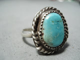 Marvelous Vintage Navajo Turquoise Sterling Silver Ring Native American Old-Nativo Arts