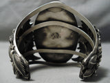 Colossal Bumble Bee Stone Native American Navajo Sterling Silver Leaves Bracelet Cuff-Nativo Arts