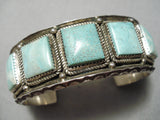 One Of The Best Vintage Native American Navajo Carico Lake Turquoise Sterling Silver Bracelet-Nativo Arts