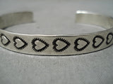 Dramatic Vintage Native American Navajo Hearts Of Love Sterling Silver Bracelet-Nativo Arts