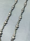 One Of The Best Hand Tooled Vintage Native American Navajo Turquoise Sterling Silver Necklace-Nativo Arts