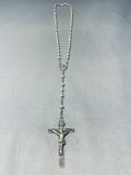 Very Rare Vintage Navajo Sterling Silver Rosary Necklace-Nativo Arts