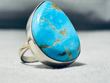 Spectacular Native American Navajo 8 Turquoise Sterling Silver Ring-Nativo Arts