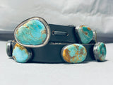 Superior Vintage Native American Navajo Royston Turquoise Sterling Silver Concho Belt For Links-Nativo Arts