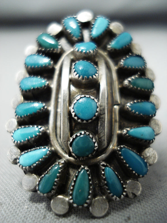 Wonderful Very Rare Vintage Native American Navajo Turquoise Sterling Silver Ring-Nativo Arts