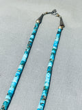 Native American Early One Of Best Vintage Santo Domingo Turquoise Inlay Sterling Silver Necklace-Nativo Arts