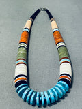 Native American Marvelous Vintage Santo Domingo Turquoise Pipestone Serpentine Jet Necklace-Nativo Arts