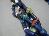 One Of The Best Vintage Navajo Tubule Lapis Native American Necklace-Nativo Arts
