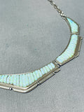 Important Vintage Native American Navajo Pete Sierra Opal Sterling Silver Necklace-Nativo Arts