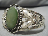 Early 1900's Vintage Native American Navajo Cerrillos Turquoise Sterling Silver Bracelet Old-Nativo Arts