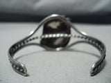 Intense Vintage Native American Navajo Deep Spiderweb Turquoise Sterling Silver Bracelet-Nativo Arts