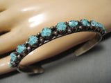 Exquisite Vintage Zuni Native American Turquoise Sterling Silver Bracelet-Nativo Arts
