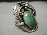 Fabulous Vintage Native American Navajo Domed Rouston Turquoise Sterling Silver Ring-Nativo Arts