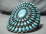 Important Colossal Bahe Vintage Native American Navajo Turquoise Sterling Silver Bracelet-Nativo Arts