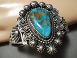 Native American One Of The Best Vintage Candelaria Turquoise Sterling Silver Bracelet-Nativo Arts
