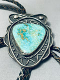 One Of The Best Vintage Native American Navajo Royston Turquoise Sterling Silver Bolo Tie-Nativo Arts