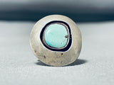 Amazing Vintage Native American Navajo #8 Turquoise Mine Sterling Silver Shadowbox Ring-Nativo Arts