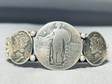 Native American Incredible Vintage Southwest Sterling Silver Coin Bracelet-Nativo Arts