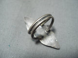 Amazing Vintage Native American Zuni Blue Gem Turquoise Sterling Silver Ring Old-Nativo Arts