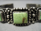One Of The Best Vitnage Native American Navajo High Grade Gaspeite Sterling Silver Bracelet-Nativo Arts