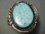 Museum Vintage Native American Navajo Blue Carico Lake Turquoise Sterling Silver Bracelet-Nativo Arts