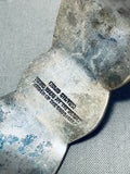 Very Important Vintage Native American Navajo Ingot Silver William Goodluck Turquoise Bracelet-Nativo Arts