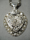 Heavy Important Vintage Native American Navajo Ben Begaye Sterling Silver Necklace-Nativo Arts